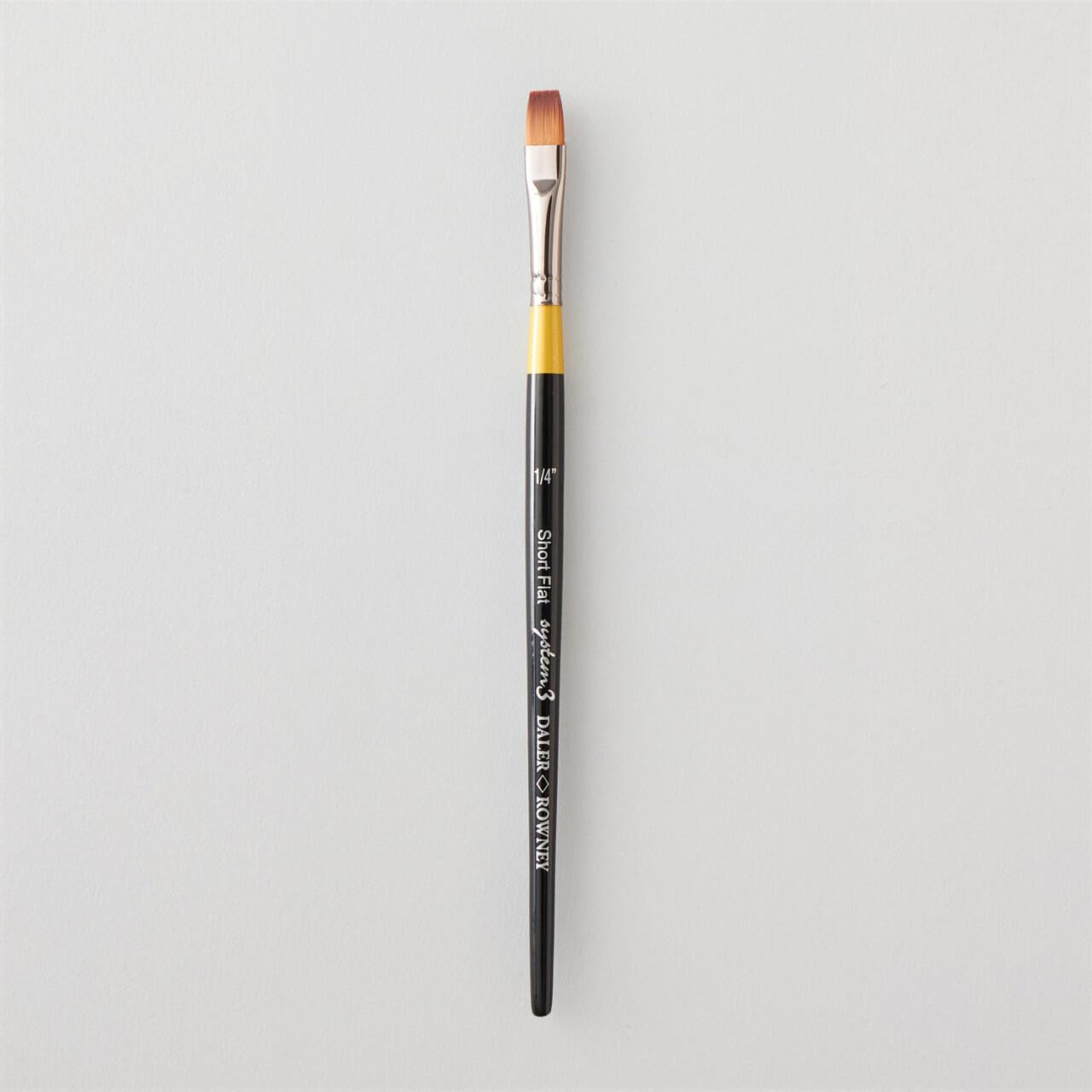 Daler-Rowney System3 Acrylic Brush, Synthetic Hair, Short Handle, Short Flat, 1/4in
