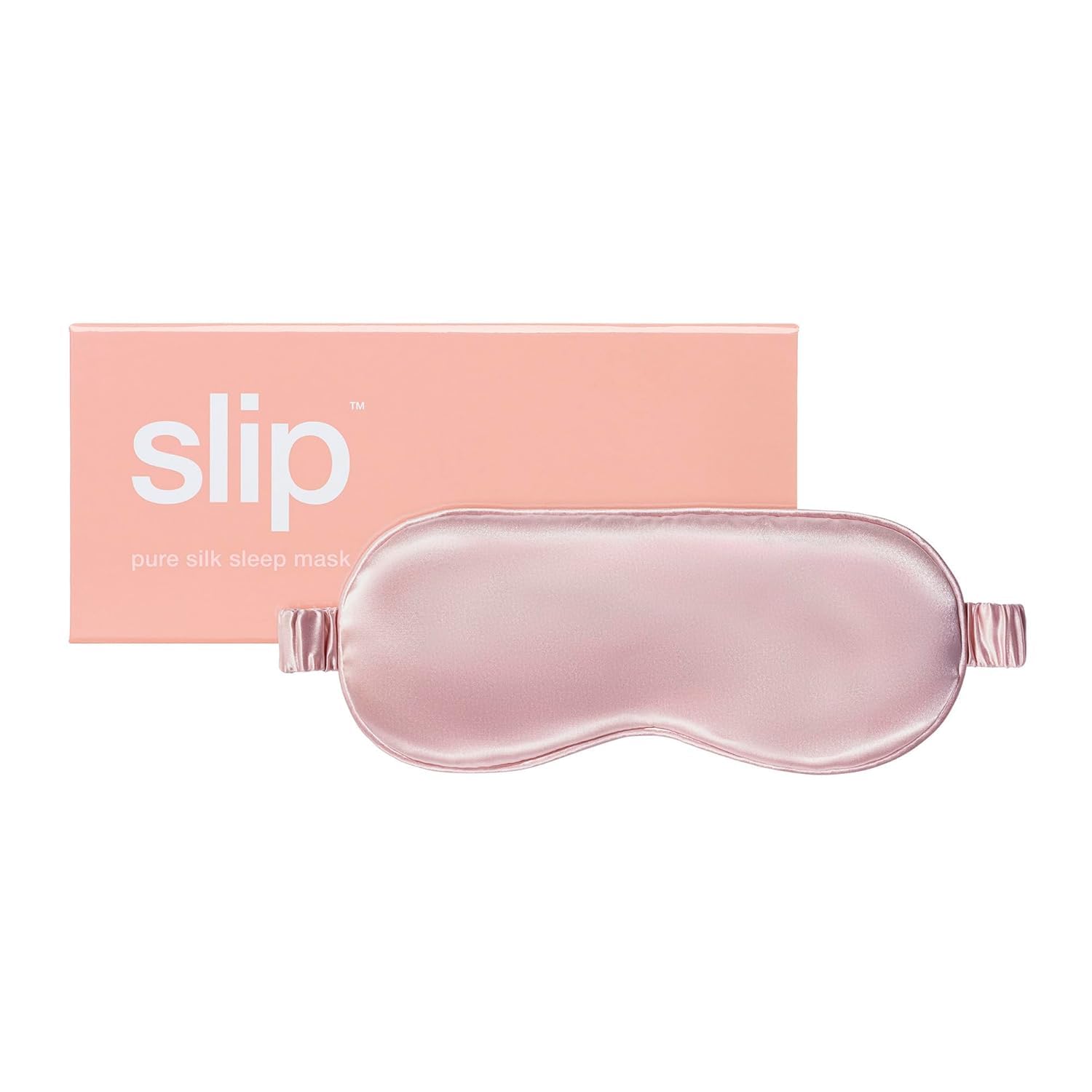 Slip Silk Pink Sleep Mask - 100% Pure Mulberry 22 Momme Slipsilk Eye Mask - Comfortable Sleeping Mask with Elastic Band + Pure Silk Filler and Internal Liner - One Size