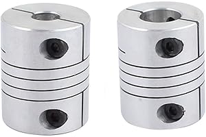 Xnrtop 8mm to 12mm Shaft Coupling 30mm Length 25mm Diameter Stepper Motor Coupler Aluminum Alloy Joint Connector for 3D Printer CNC Machine DIY Encoder 2pcs