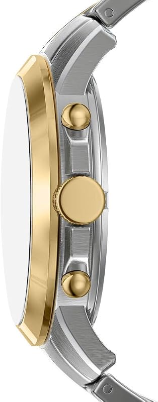 Montre Grant pour Homme, mouvement chronographe à quartz avec bracelet en acier inoxydable, Ton argenté et ton or, 44 mm