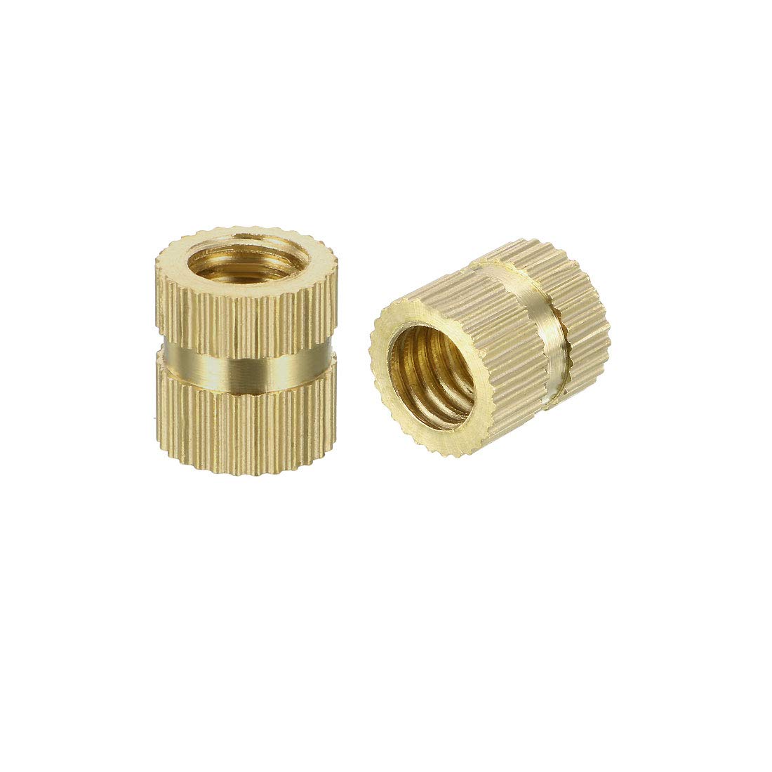 sourcing map Knurled Insert Nuts - 100Pcs M6 x 10mm Length x 8.5mm OD Female Thread Brass Threaded Insert Embedment Nut for 3D Printer