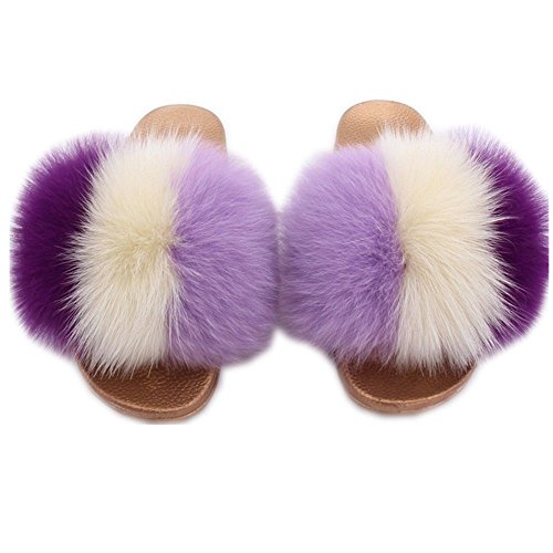 wide width fur slides