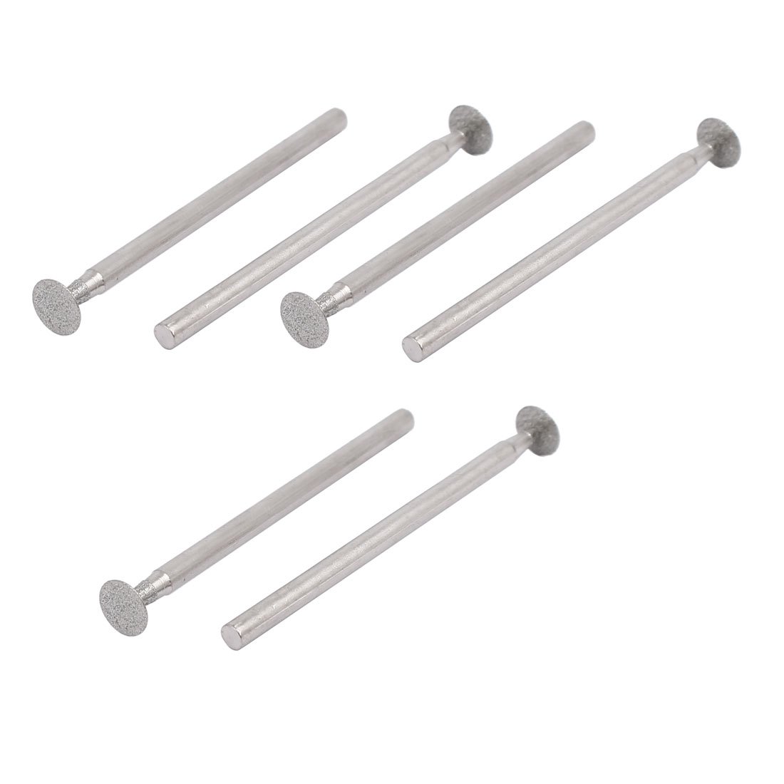 Sourcingmap 2.35mmx5mm Diamond Coated Disc Shape Head Grinding Mandrel Mounted Points 6pcs
