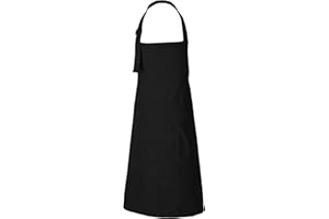 RAJRANG 100% Cotton Cooking Apron with 3 Pockets Kitchen Chef BBQ Adjustable Bib Aprons for Women Men