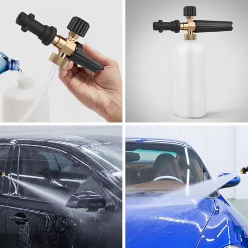 Boquillas de Espuma para Hidrolimpiadoras,Compatible Karcher SerieK(K2-K7) con Conector Rápido de 1/4"，750ML Boquilla Ajustable para Detallado de Autos, Limpieza de Casas y Jardines