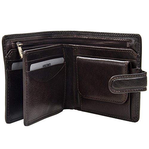Visconti Tuscany 42 Secure RFID Blocking Genuine Leather Wallet (Brown)