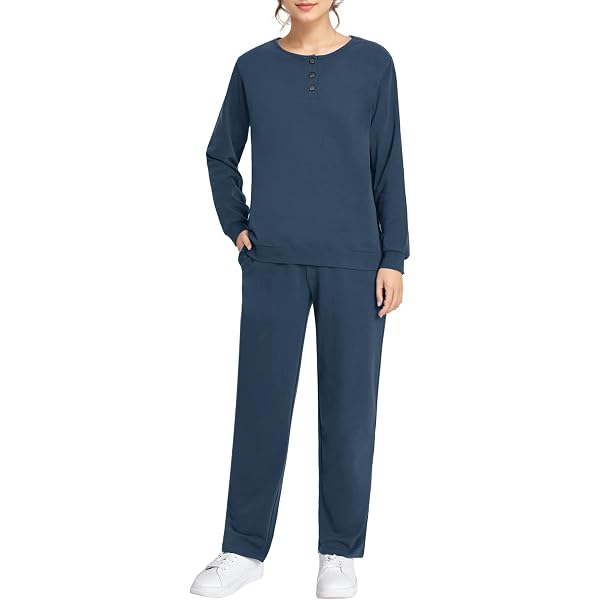 AGSEEM Women's Lounge Set - Oversized Side Slit Sweatshirt & Sweatpants Comfy Outfit