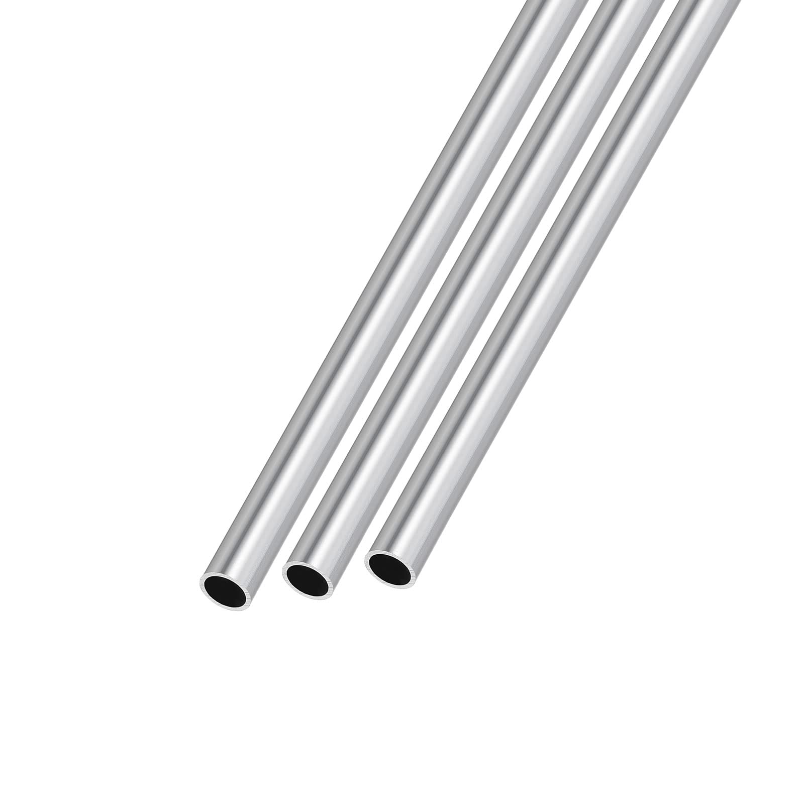 METALLIXITY 6063 Aluminum Tube (5mm OD x 4mm ID x 300mm L) 3Pcs, Aluminum Round Tubing - for Home Furnishing, Machinery, DIY Handicraft