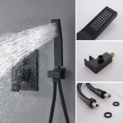 KOJOX Ceiling Shower Fixture with 12 Inch Rainfall Shower head and