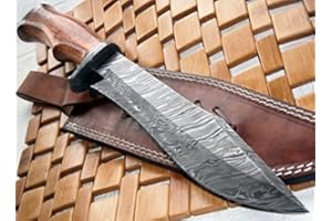 POSHLAND REG-215 - Handmade Damascus Steel 14.00 Inches Bowie Knife - Exotic Wood Handle