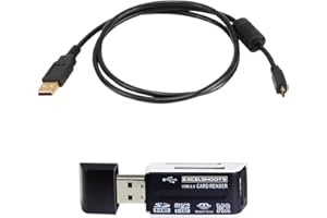 Excelshoots USB Works for Canon EOS 90D Digital DSLR Camera, USB Computer Cord/Cable for Canon EOS 90D Digital DSLR Camera + Card Reader