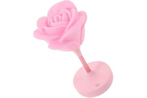 Homoyoyo USB Rechargeable 3D Rose Night Light with Touch Control, 3-Level Dimmable LED Decorative Lamp for
