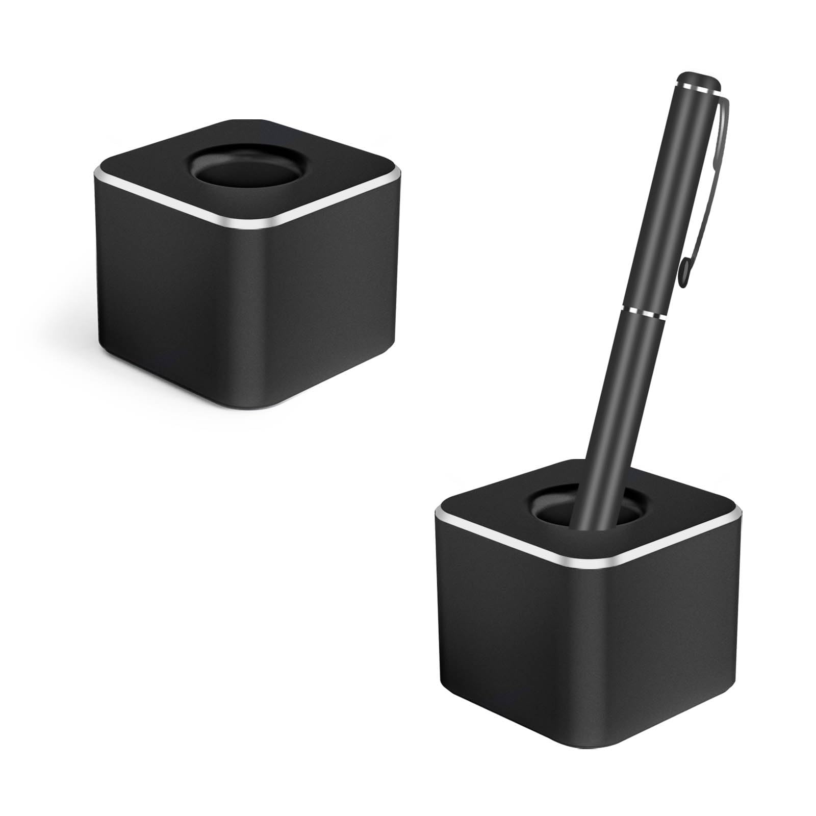 Betinyar 2 Pieces MetalPen Stand, Single Pen Holder for Desk, Black Square Pen Holder, Pen Display Stand, Toothbrush Holder for Desk, Office, Home (Black)