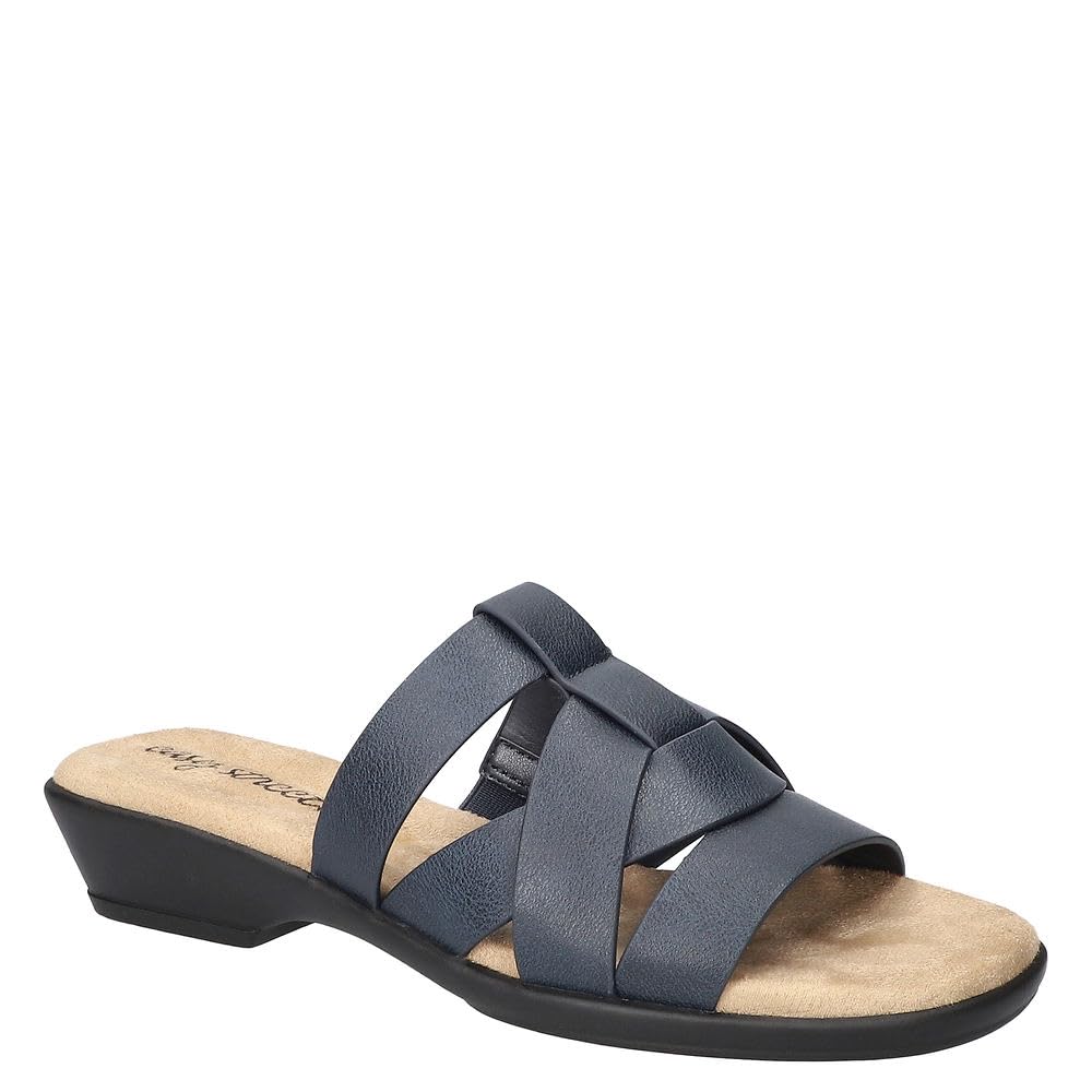 Easy Street Women’s Lakeport Slide Sandal, Navy, 8.5 Narrow