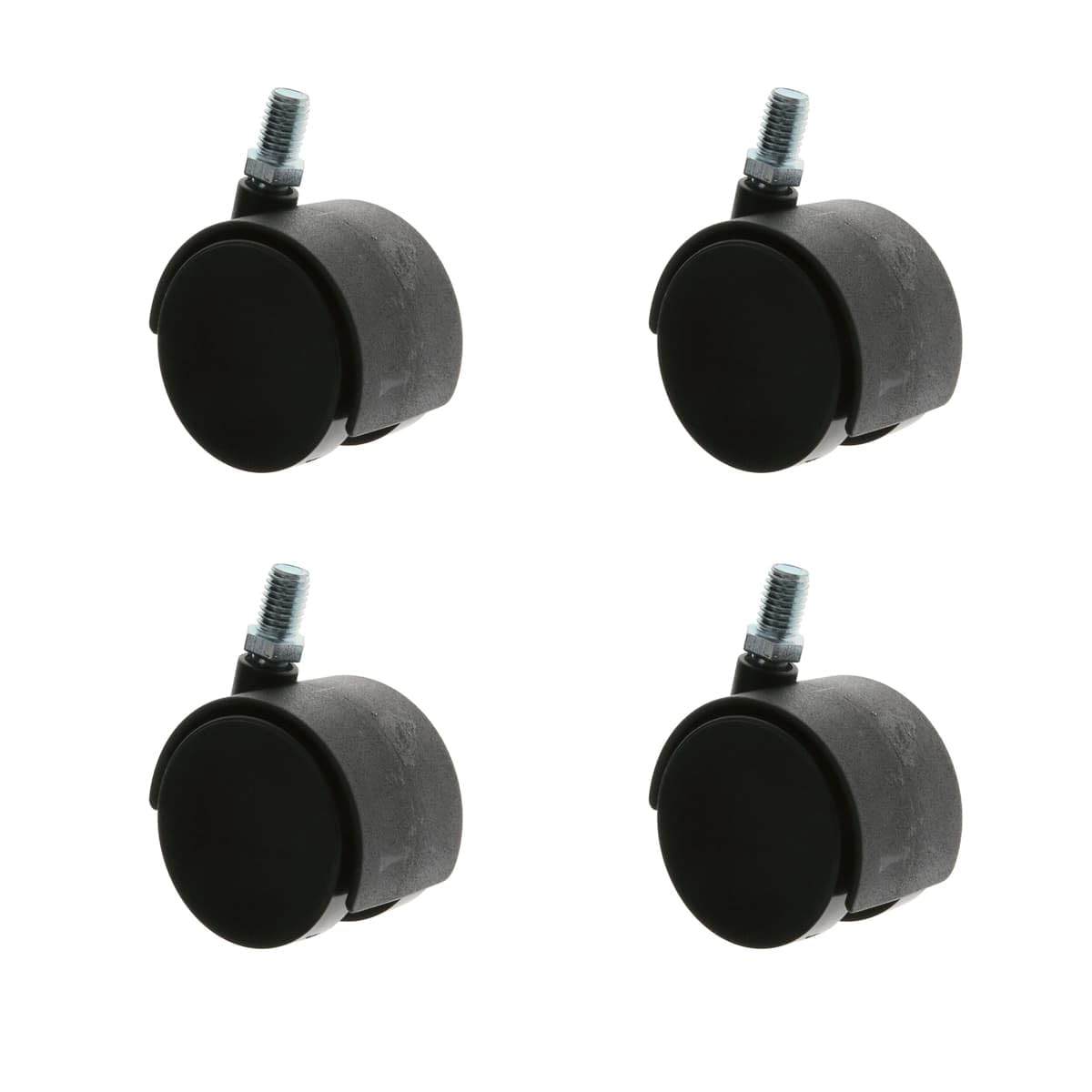 MS Beschläge® Set of 4 Furniture Castors Hard Floor Castors Swivel Castors Diameter 40 mm Plastic with Grub Screw
