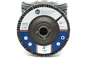 Benchmark Abrasives 4" x 5/8" Premium Zirconia Type 29 Flap Discs for Angle Grinder, 4 Inch Sanding Disc, Rust Removal, Deburring Finishing - Grinding Wheels (10 Pack) 60 Grit