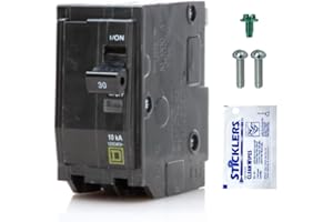 FalconSupply Genuine Square D QO230 Circuit Breaker Kit, 30 Amp (30A) Double Pole (2 Pole), 120/240V AC, 10kAIC, Plug-in Mount for QO Load Centers & Panels, Visi-Trip Indicator, New Replacement