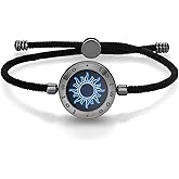 TOTWOO Single Long Distance Touch Bracelets for Couples, Smart Light & Vibration Love Jewelry, Long Distance Valentines Day Gifts for Him Her Women Men, One-to-One Bluetooth Pairing via App