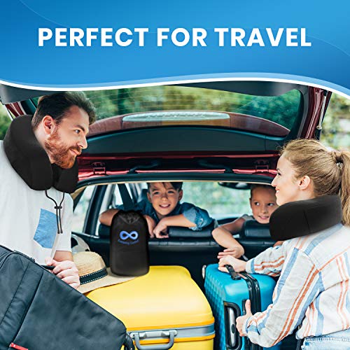 Everlasting Comfort 100 Memory Foam Travel Neck Pillow, Gel Infused & Ventilated, Airplane