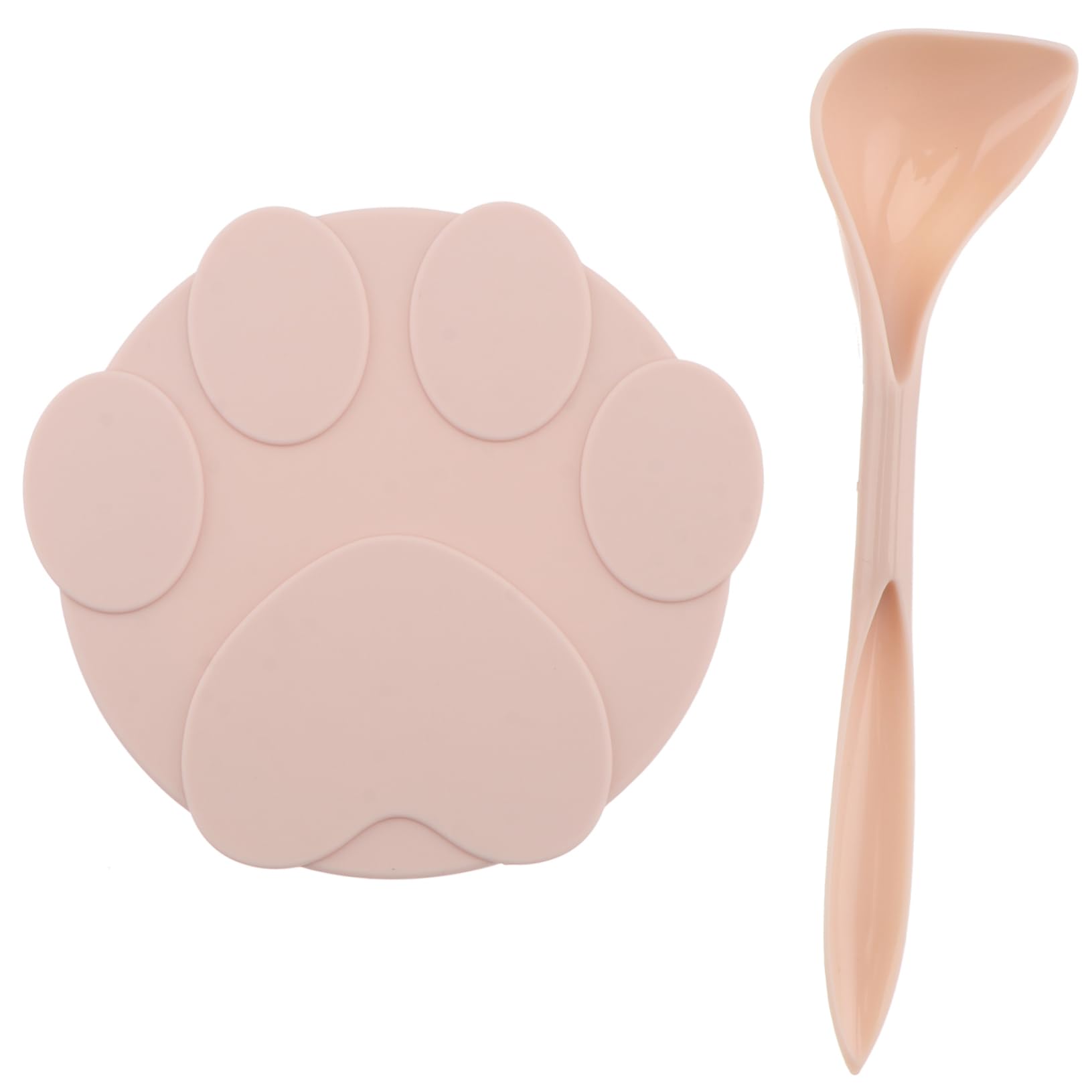 1 Set of Silicone Can Cover with Pet Food Spoon Silicone Pet Can Cover Pet Feeding Spoon Food Can Cover Cat Can Stretch Lids for Most Standard Size Dog Cat Can Pink