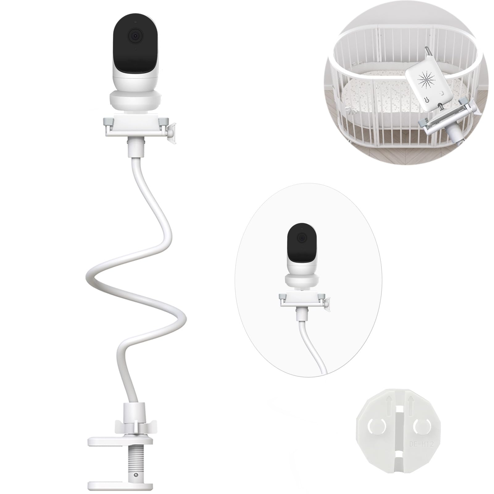 Derebir Baby Camera Monitor Holder Compatible with Owlet Camera Baby Flexible Baby Monitor Mount Stand (33.9 inch)