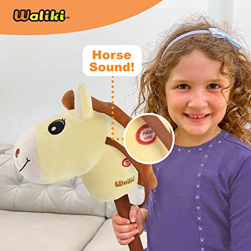 WALIKI Toys Stick Horse Yellow (Plush, for Kids and Toddlers) Toy for 3