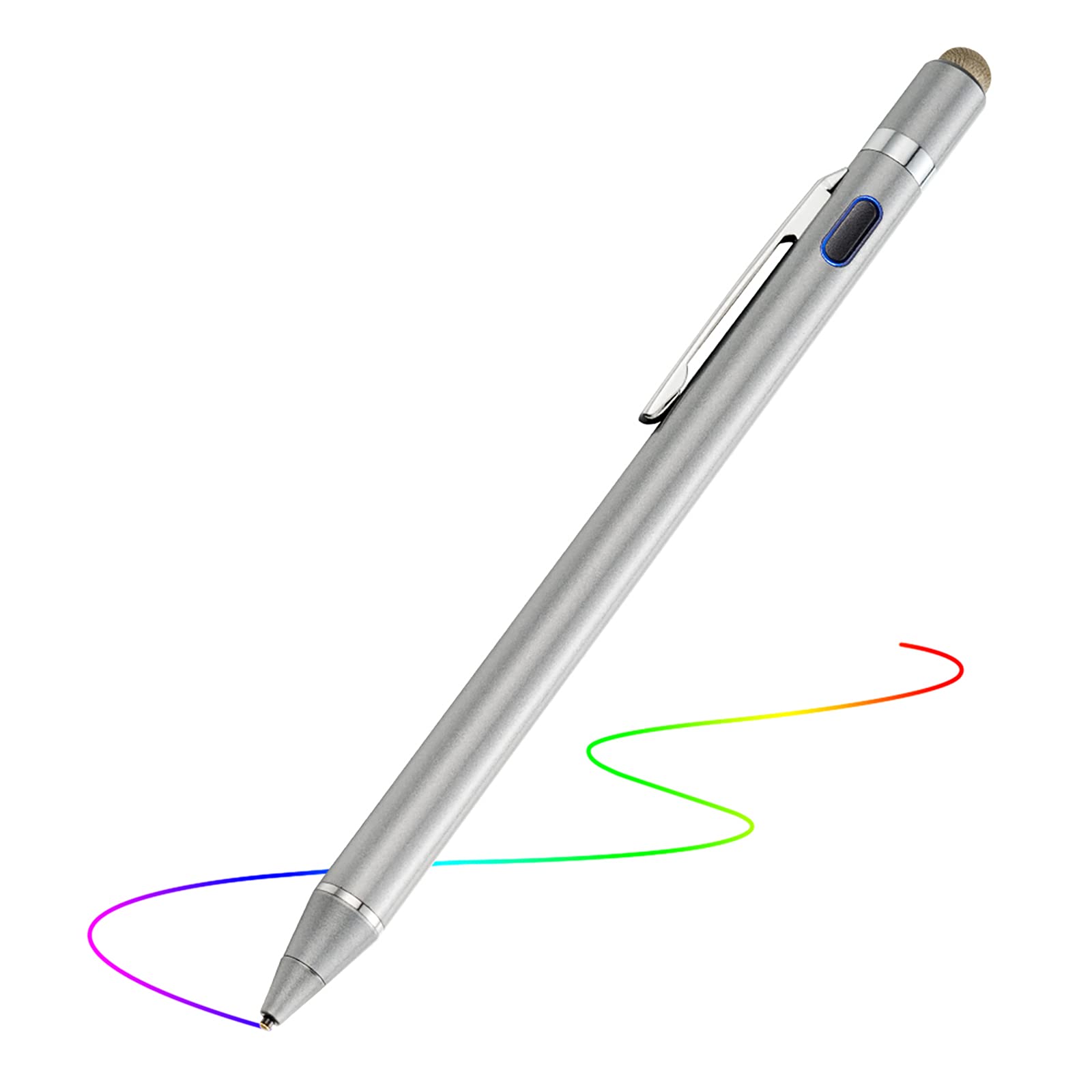 Evach Active Stylus Digital Pen with Ultra Fine Tip Stylus for iPad iPhone Samsung Tablets, Compatible with Apple Pen,Stylus Pen for iPad Pro, Grey