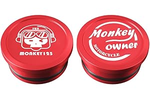 KURVIA 2Pcs Frame Caps Machined Aluminum-Laser Marking Compatible for Honda Monkey 125 Z125 (2018-2024), Frame Tube Hole Plugs, Motorcycle Dust Cap Badge Emblem, Red