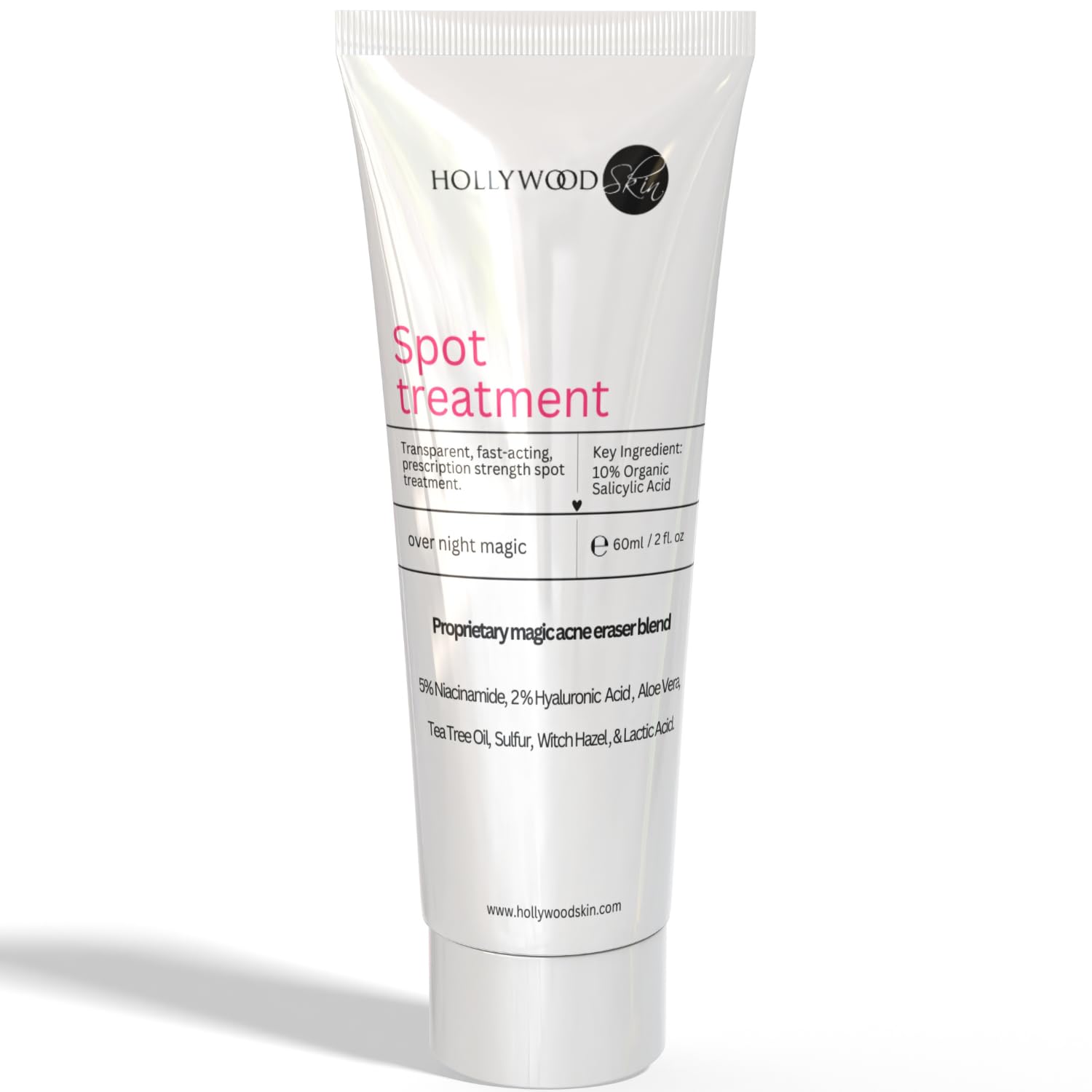 4X Strength Acne Spot Treatment | 10% Organic Salicylic Acid, 2% Niacinamide, 5% Hyaluronic Acid | Blemish Control for Acne, Blackheads, Pimples & Oily Skin | 60ml