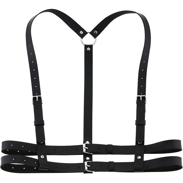 8471 Women Leather Harness Punk Body Waist Belt- Adjustable EWXIAEDUS Women Leather Harness Belt Body Adjustable Punk  main image 3