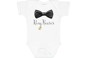 inktastic Ring Bearer- Black Bow Tie and Gold Wedding Ring Baby Bodysuit