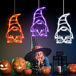 LOLStar Halloween Lights, 3 Pack Orange White and
