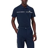 Lacoste Mens Seasonal Short Sleeve Regular Fit Contrast Piping Polo, Navy Blue, 3X-Large