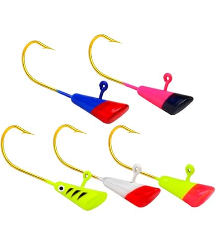 50 NEW Painted Shad Dart Jigheads 1/32 Oz Fishing Hooks Lures Bait Brass Hook