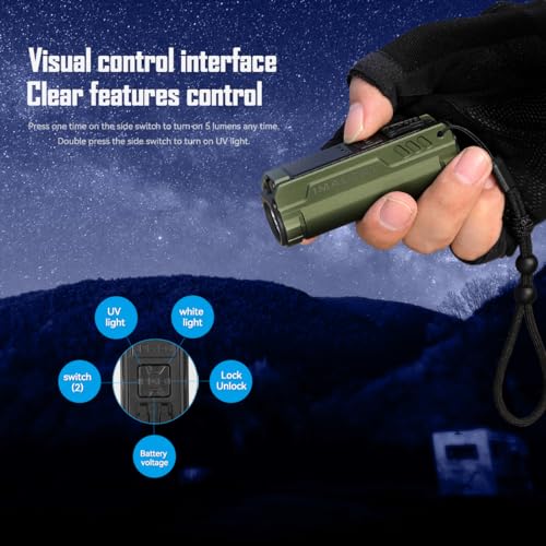 IMALENT BL50 EDC Flashlight with 365nm UV LED, XHP50.3 HI LED, 3600 Lumens, TYPE-C Rechargeable Flashlight, Professional Powerful LED Flashlight for Outdoor, Emergency and Daily Life Use. (Green)
