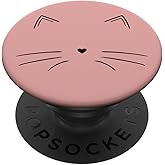 Black Cat Face Rose PopSockets Adhesive PopGrip