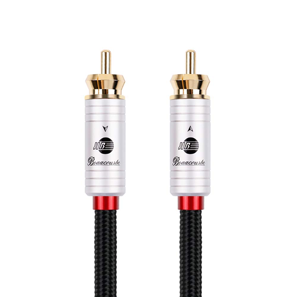 BOAACOUSTIC JIB Audiophile HiFi RCA to RCA Subwoofer Cable Digital Audio Coaxial Cable [ 4N OFC ] for S/PDIF Digital Audio, Composite Video Cable, Home Theater, HDTV, Subwoofer, Hi-Fi Systems - 1M