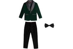 SOBRISAH Little Boys Spring Fall Velvet Formal Blazers Lightweight Kids Shawl Lapel Tuxedo Dress Wedding Prom Party Jackets