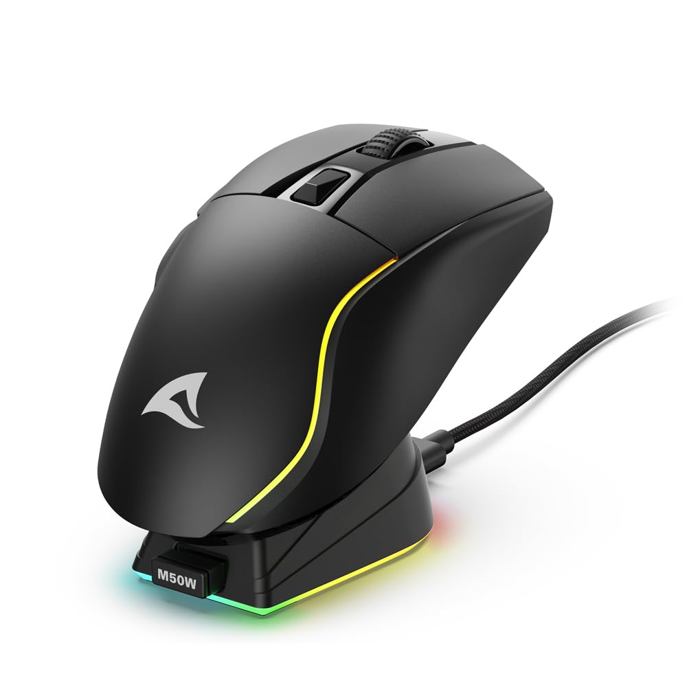 Sharkoon Skiller SGM50W Black, Wireless Optical Gaming Maus, RGB, PBT Button 9