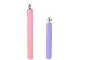 PETALL Bird Cage Perch Parrot Sand-Surface Stand 2Pack Grinding Wood Stick Platform Molar Toy Branch for Macaw African Greys Budgies Cockatoo Parakeet Cockatiel Conure Lovebirds