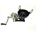Blacksmith's Forge with Hand Blower for Knife Making Blacksmithing Forging Tools Equipment - Vintage Style Coal Forge Furnace with Pedal Type Handle, Black
