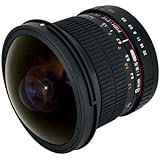 Rokinon HD8M-C 8mm f/3.5 HD Fisheye Lens with Removeable Hood for Canon DSLR 8-8mm, Fixed-Non-Zoom Lens,Black