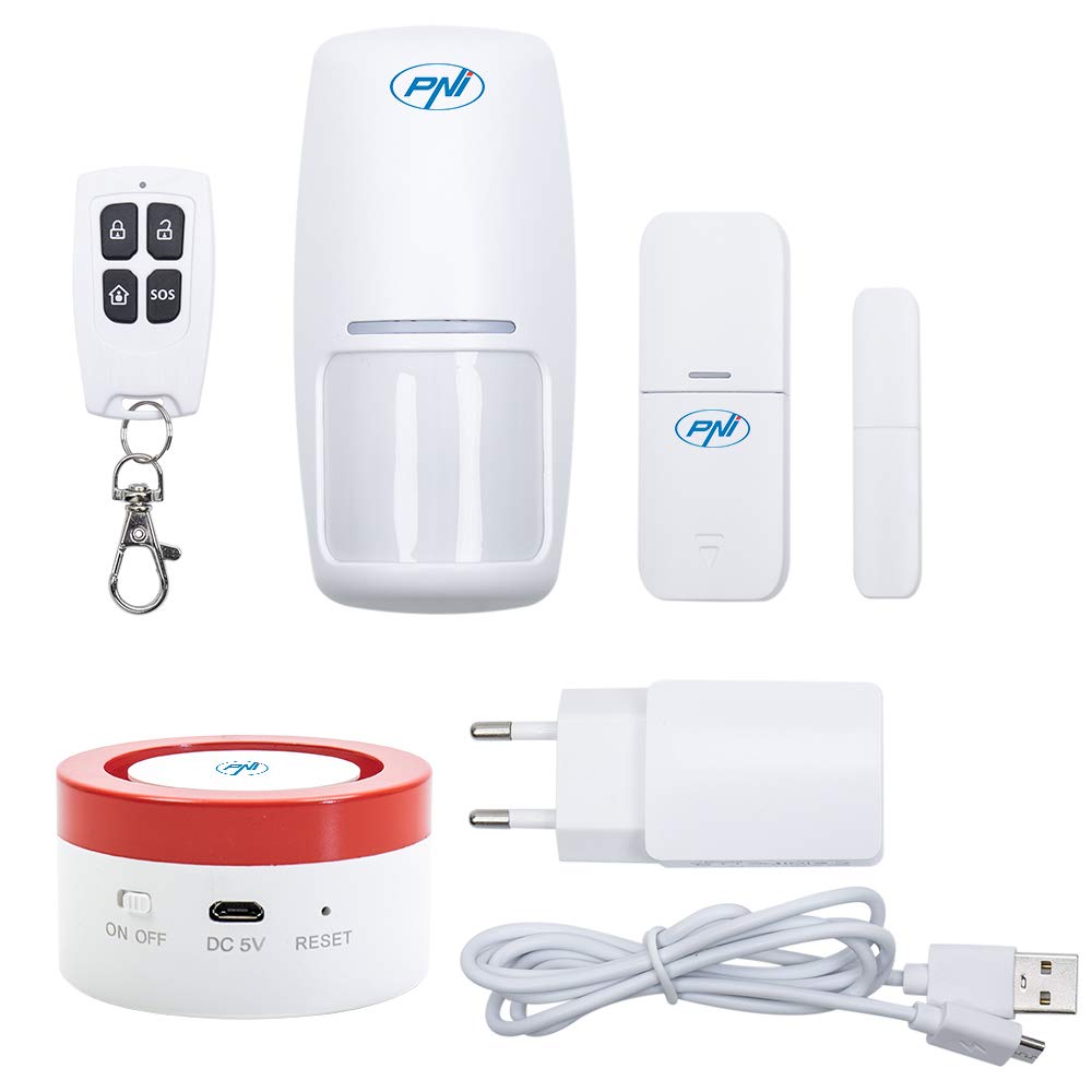 Wireless alarm system PNI Safe House PG600, smart home security system, wireless connection, burglar alarm, wireless alarm, smart alert through TUYA iOS / Android application