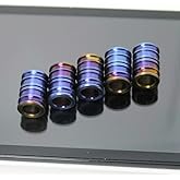 TIKING 5pcs 14mm Titanium Knife Key Jewelry Parachute Cord Bead Pendant Lanyard Anodized Blue