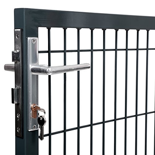 SONGMICS Galvanised Steel Garden Gate, Heavy Duty and Durable with Lock and Key, Gate Dimensions