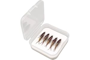 5-Pack Realistic Nymph Stonefly Fishing Lure Imitation for Freshwater & Saltwater Trout, Salmon, Walleye, Pike – 12g Metal Fl