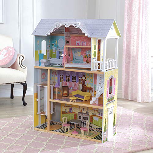 KidKraft Kaylee Wooden Dollhouse, Almost 4 Feet Tall with Elevator