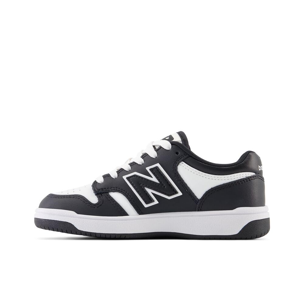 New Balance Kid's 480 V1 Lace-Up Sneaker, Black/White, 8 W Toddler Image