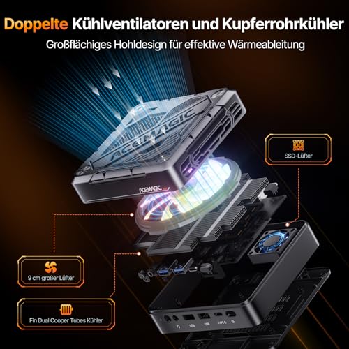 ACEMAGIC Warlord AM18 Mini Gaming PC: Ryzen 7 8845HS (5.1GHz), 32GB DDR5, 1TB SSD, Radeon 780M, Wi-Fi 6, BT5.2, 8K, RGB AI Cyberpunk