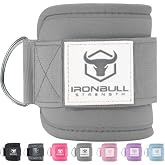 Women's Ankle Strap for Cable Machines &amp; Resistance Bands: Gym &amp; Home Workout Cuff Attachment for Leg Extensions, Kickbacks, Hip Abductors - Booty Exercises (Grey, Pair)